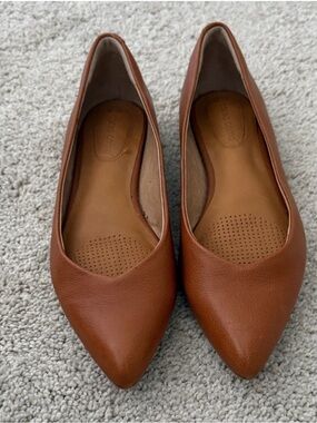 Corso Como Cognac Pointed Leather Flats